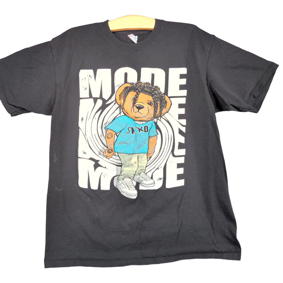 Yazbek Mens Travis Scott Bear Sicko Mode Cactus Jack Graphic T-Shirt Black Large - Picture 1 of 14